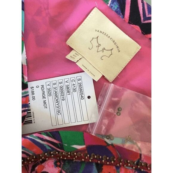 NEW Vanessa Virginia from Anthropologie Women’s 0 Beaded Mural Maxi Dress - Picture 9 of 10